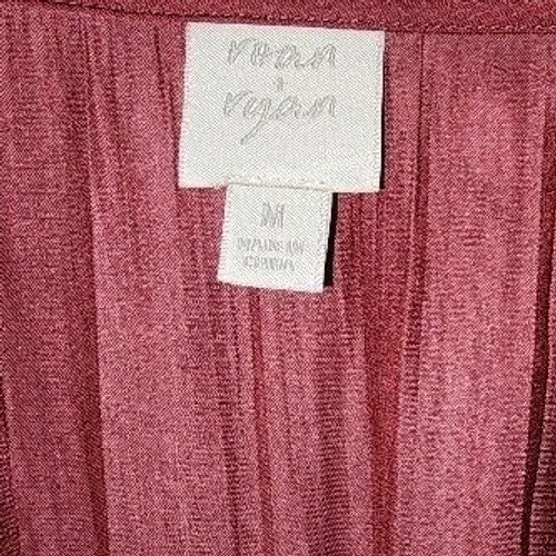 Ryan + Ryan Womens Smocked Midi Flutter‎ Dress Burgundy,M - Image 2