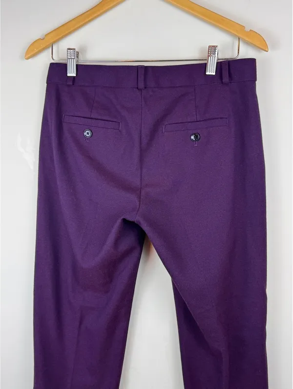 Banana Republic Avery Pants Purple Petite 2 Straight Leg Career Trousers - Image 9