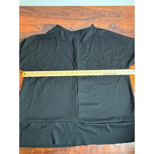 Jones New York Signature Black Gold Trim‎ Tunic Top Womens Large Knit 3/4 Sleeve - Image 6