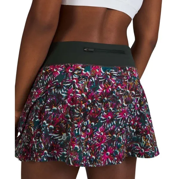 Lululemon Play Off the Pleats Mid-Rise Skirt *Floral Electric/ Rainforest Green - Image 3