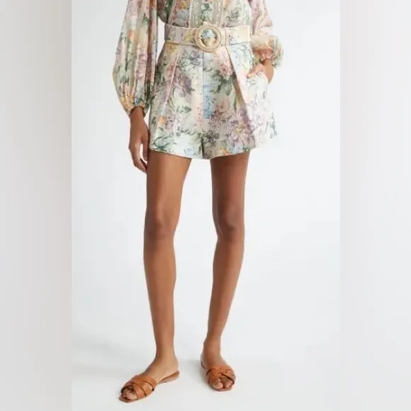 ZIMMERMANN Halliday Tuck belted linen shorts, Size 3 US 10, $649 - Image 4