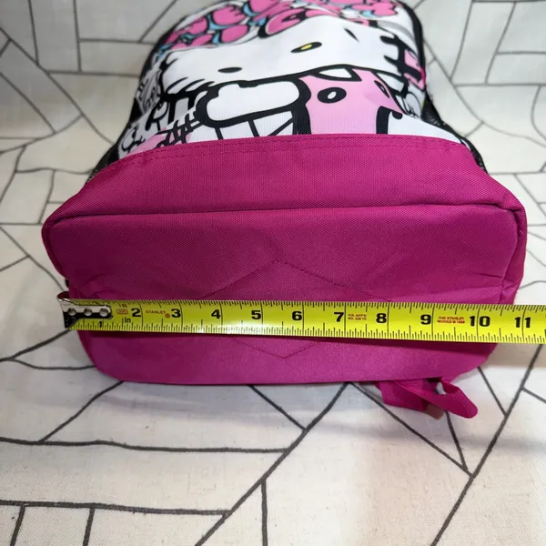 Sanrio Hello Kitty Backpack OSFA Pink White Bioworld 19 Inch Laptop Sleeve Padded Back - Image 7