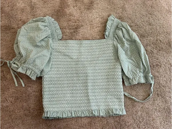 Loveshackfancy Shirred Tilly Smocked Polka Dot Milkmaid Top - Image 5