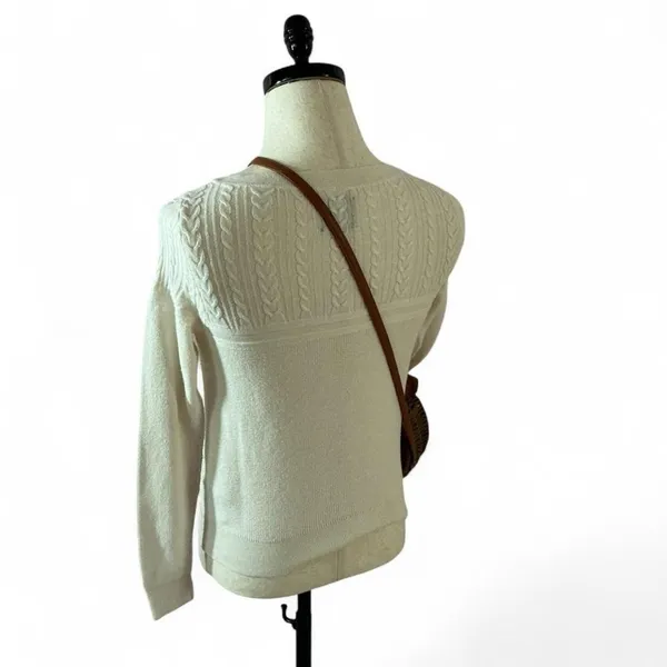 Abercrombie & Fitch Womens Cable Knit Old Money Sweater S Tennis Preppy Academia - Image 3