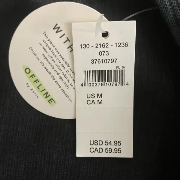 Aerie Offline by Womens Black Seamless Cable Square Neck T-Shirt - Image 7