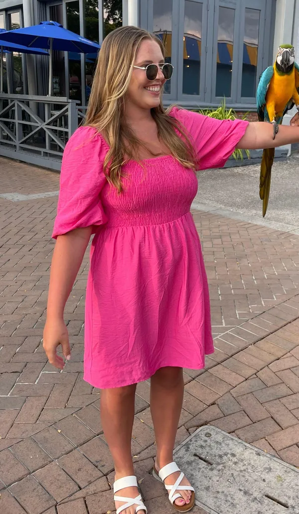 Bar III Pink Smock Top Mini Dress - Image 2