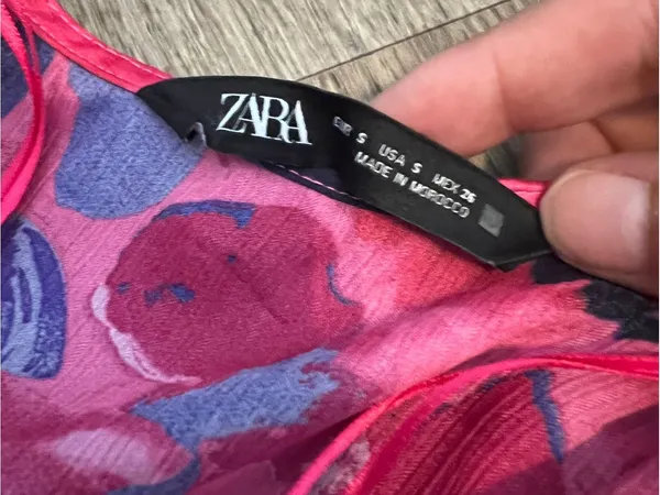 Zara purple and pink printed dress - Image 13