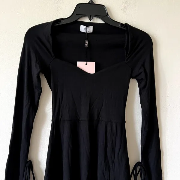 Oh Polly Amryn Long Sleeve A-Line Mini Dress in Black Size 2 New - Image 5