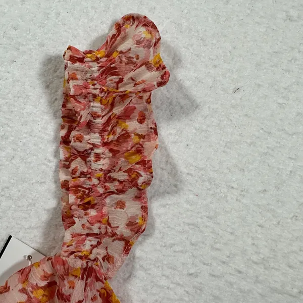 Lush Midi Dress Women's Medium Dusty Rose Yellow Floral Print Ruffle New - Image 12