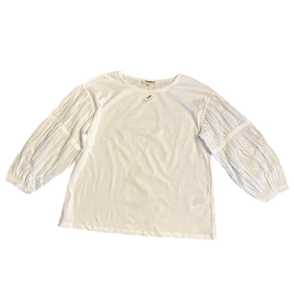 Madewell women’s Puff-Sleeve Drop-Shoulder Knit Oversized Top white Size XXS NWT - Image 4