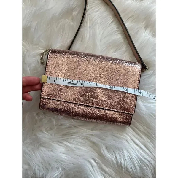 KATE SPADE NEW YORK pale pink GLITTER crossbody bag retails for $350 - Image 8