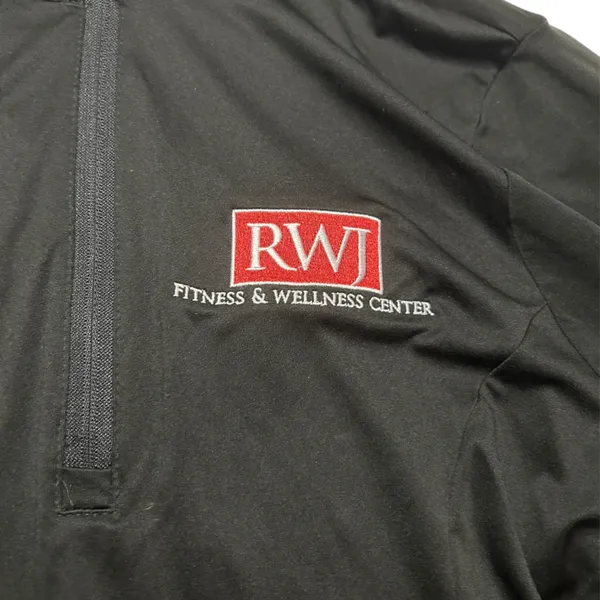 Gorpcore Collegiate Style Rutgers RWJ Fitness Blk Quarter Zip Athleisure Shacket - Image 4