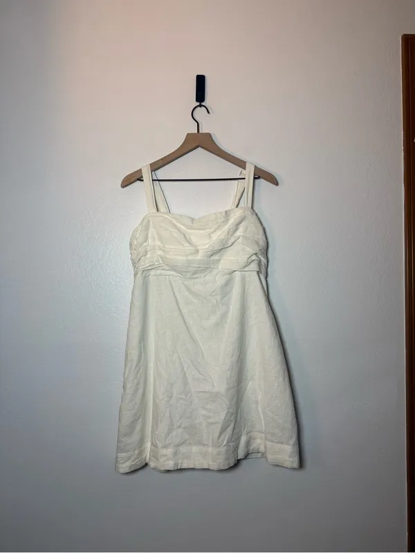 Abercrombie & Fitch linen blend Emerson skort dress in white - Image 2