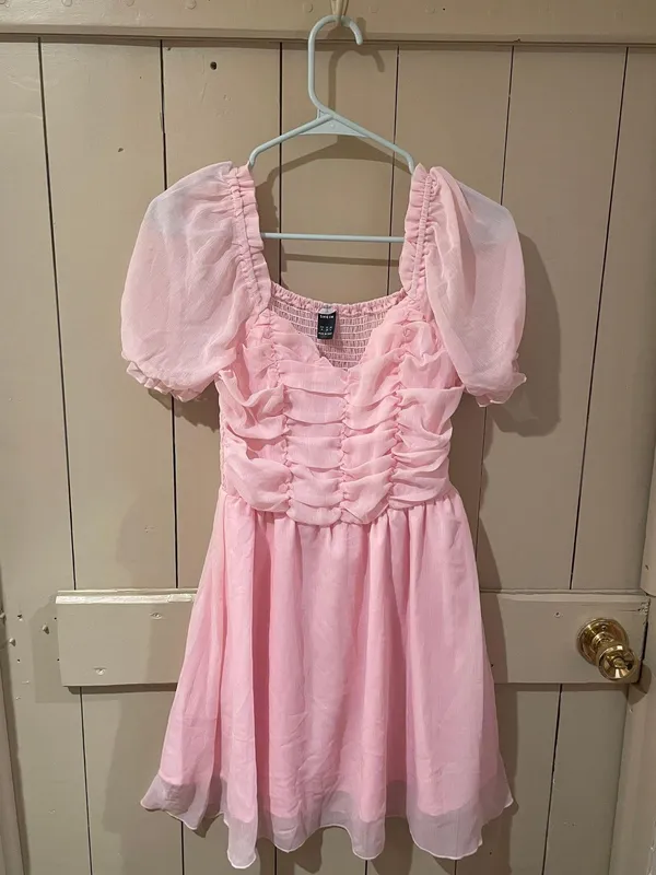 Pink Short Ruffle Dress - Image 3