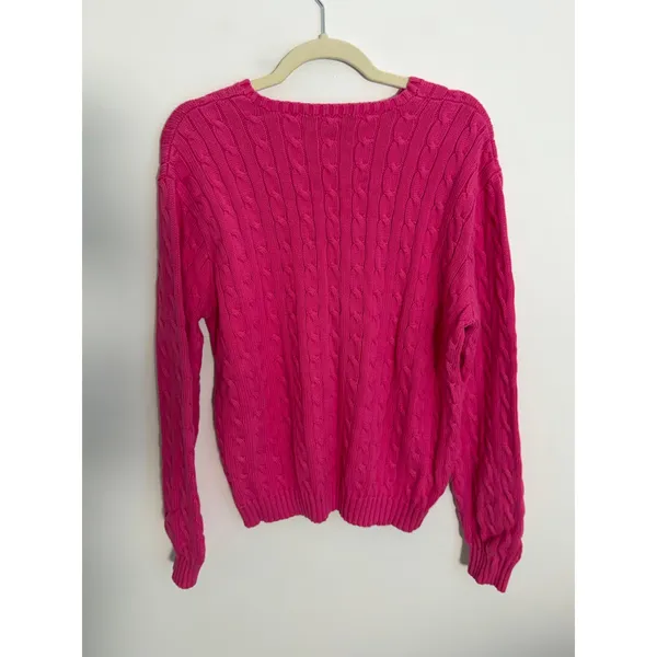 Ralph Lauren Sport Pink Cable knit sweater size XL - Image 3