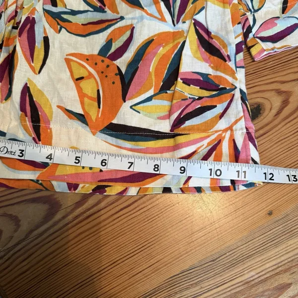 C&C California 100% Linen Wide Leg Pants Tropical Fruit‎ Flowy Beach Coastal LG - Image 9
