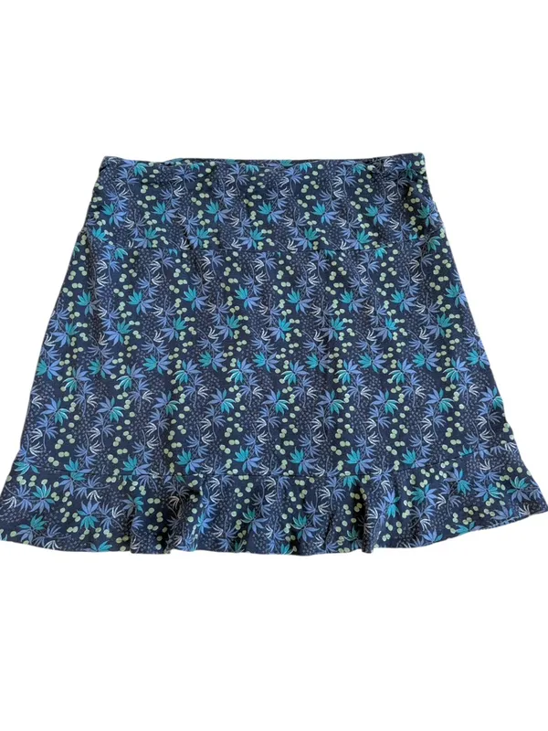 EUC Toad&Co Chaka Ruffle Skirt Navy Palm Size Medium - Image 7