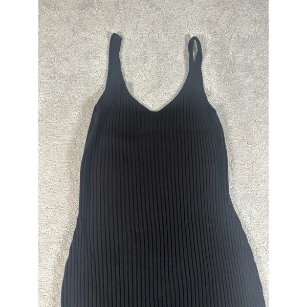 Abercrombie & Fitch Ribbed Midi Dress Ivory V-Neck Tank Sweater‎ Slit Size S - Image 7