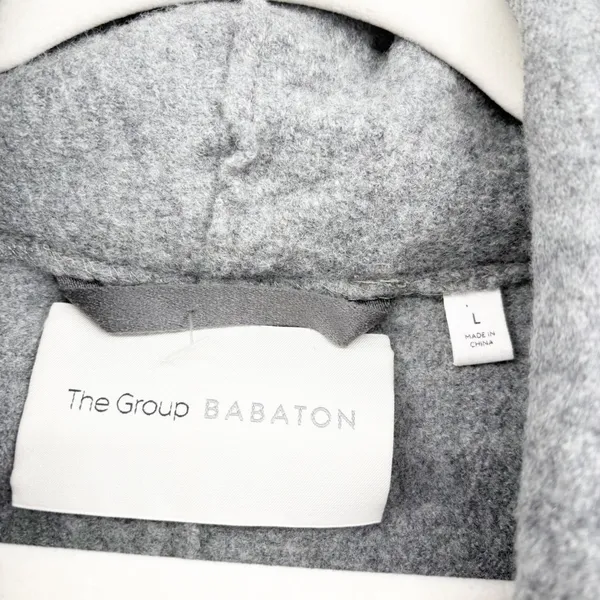 Aritzia Babaton Women Freeman 100% Wool Grey Minimalist Cardigan Jacket‎ Size L - Image 5