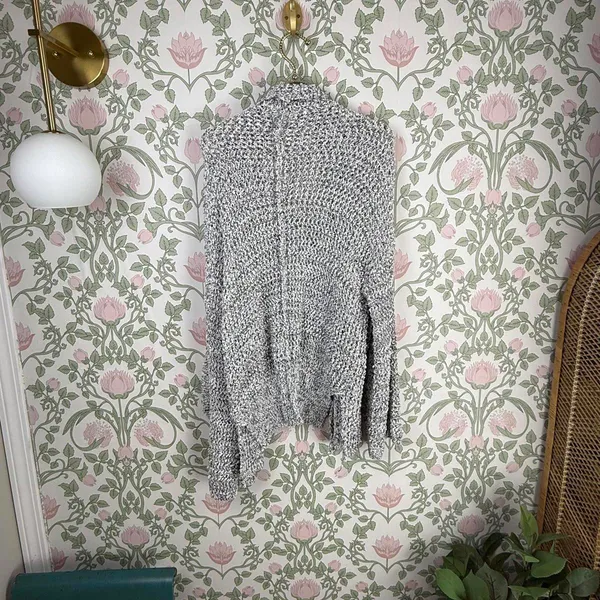 POL Cozy Lightweight Gray Open Knit Cardigan Sweater - Size - Small - Image 3