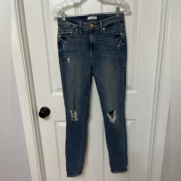 Good American Good Legs‎ Indigo Blue Distressed Size 2 / 26 - Image 3