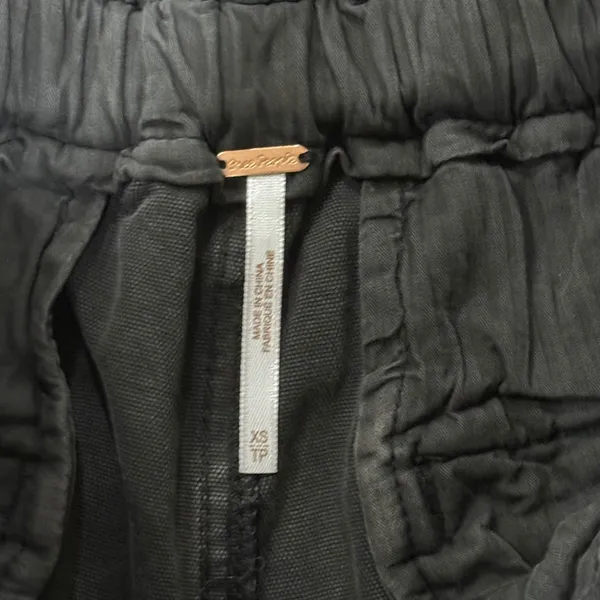 Free People Margate Paperbag Pants Washed‎ Black XS Utility Drawstring - Image 5