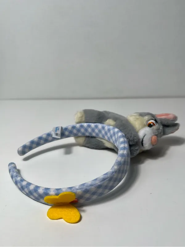 Tokyo Disney Resort Thumper Bambi Gingham Plush Headband Ears W/ Butterfly - Image 7