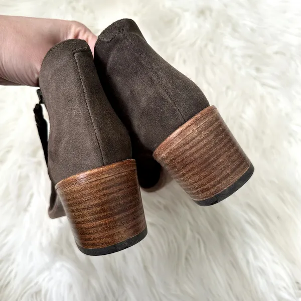 Alberto Fermani Capricia Suede Ankle Bootie Sz 8 Brown - Image 6