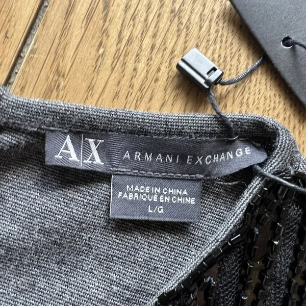 Armani Exchange Dress Charcoal Heather Size Large‎ Beaded Luxury Formal Wedding - Image 6