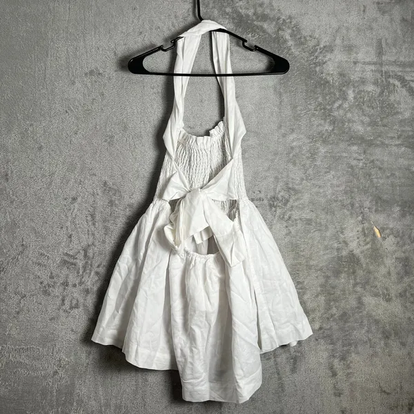 Peppermayo White European Towns Linen Dress US 6 New Romantic Coquette Soft Girl - Image 3