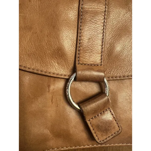 Vintage FOSSIL Purse Organizer Pocket Crossbody Shoulder Bag Brown Leather Retro - Image 4