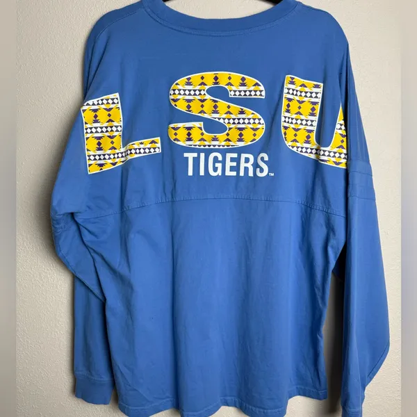boxercraft‎ Women Size Large Long Sleeve LSU Tigers Blue Shirts - Image 7