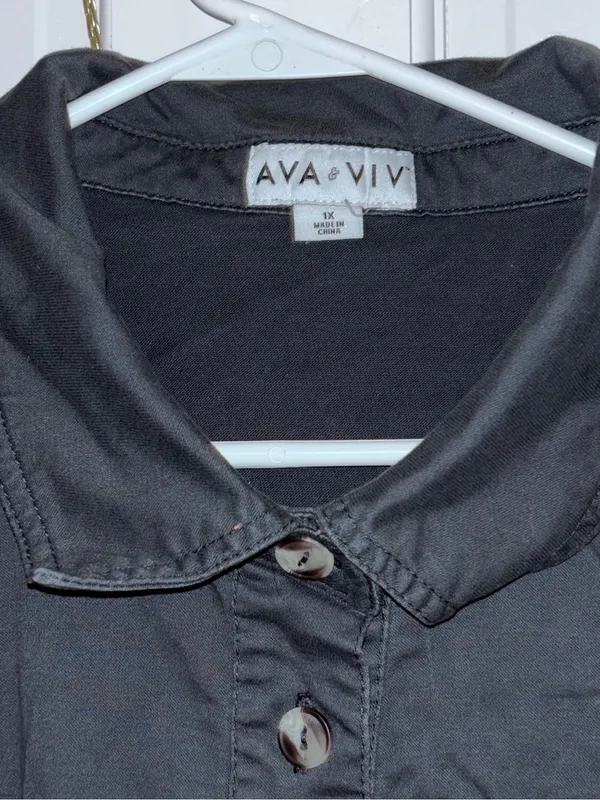 Ava & Viv Grey Short-Sleeve Utility Jumpsuit - Image 3