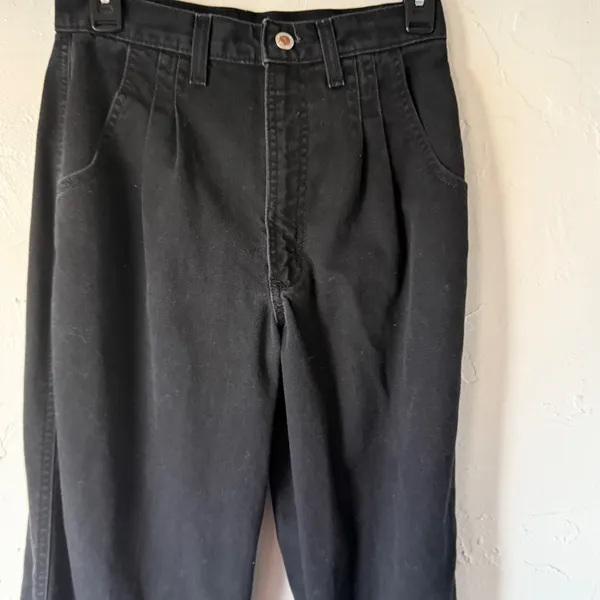 Rockies Vintage 80s Jeans Black High Waisted Denim Pants 7/8‎ Tall Western Rodeo - Image 4