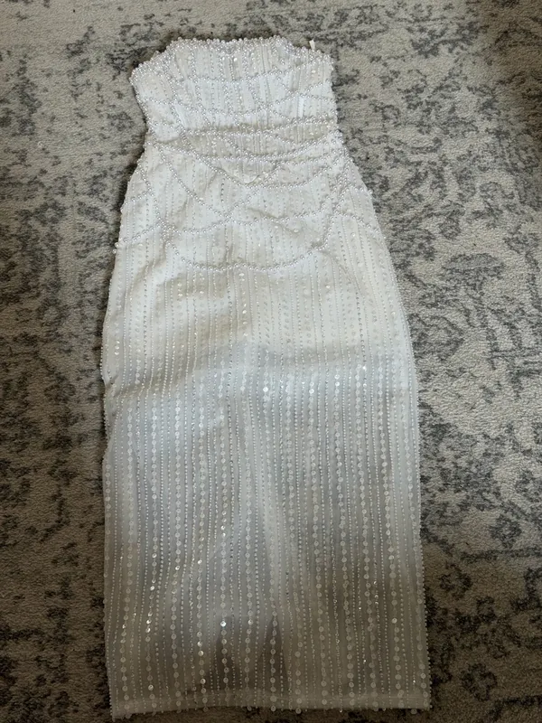 Reception Dress White Size 4 - Image 4