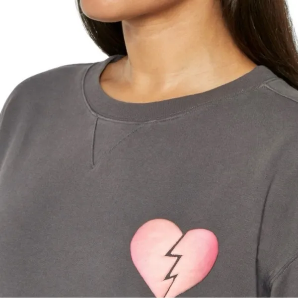 Wildfox Broken Heart "I Wish It Was Saturday" Pullover Sweatshirt size medium - Image 2