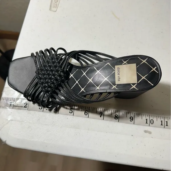 Dolce Vita Black Delana Woven‎ Leather Sandals 7.5 Block Heel - Image 10
