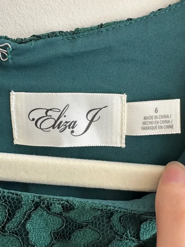 Eliza J Cold Shoulder Bell Sleeve Fit & Flare Lace Dress, Emerald Green, Size - Image 11