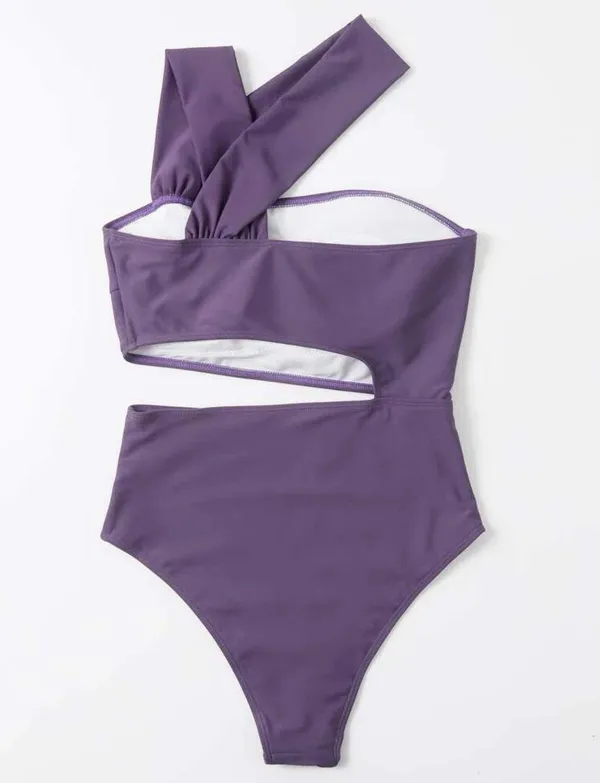 Cut Out Monokini Purple Size M - Image 3