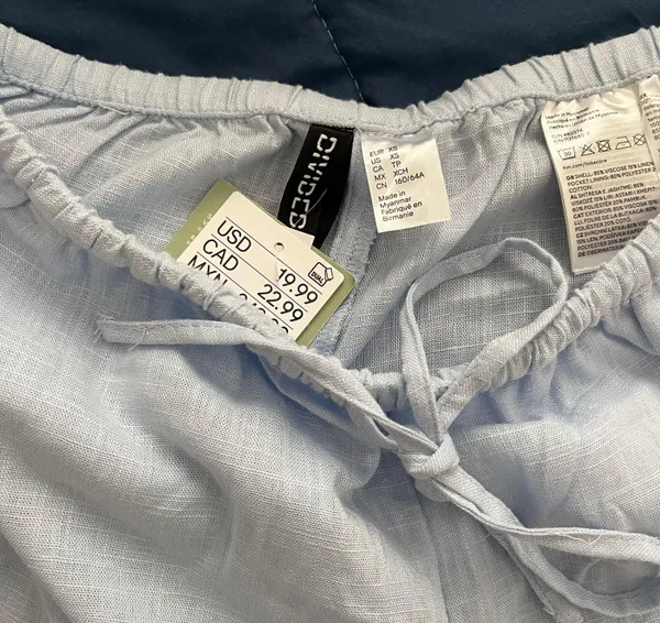 H&M blue linen shorts - Image 4