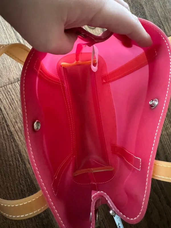 Y2K Vintage Liz Claiborne Jelly Mini Tote Bag Purse Pink PVC Clear Boat N Tote - Image 9