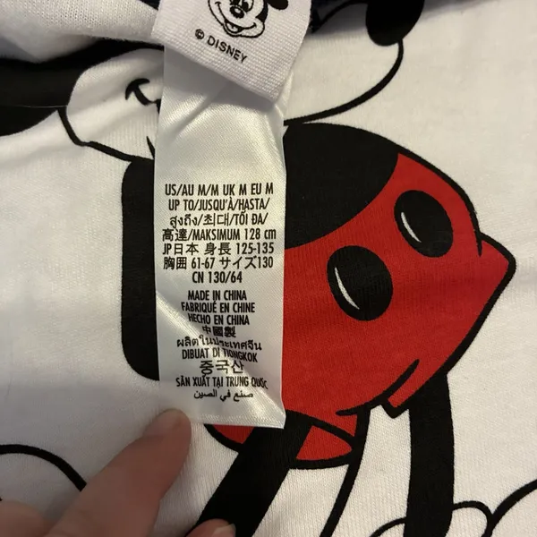 Disney Parks Walt Disney World Mickey Mouse White Short Sleeve Ringer Shirt sz M - Image 5