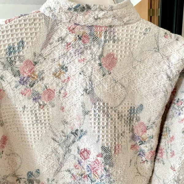 Quilted Heart Floral Long Sleeve Jacket Size L - Image 2