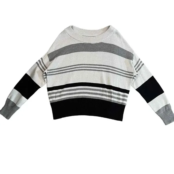 Lucky Brand Women's Colorblock Design Striped Long Sleeve Sweater Size Large‎ - Image 2