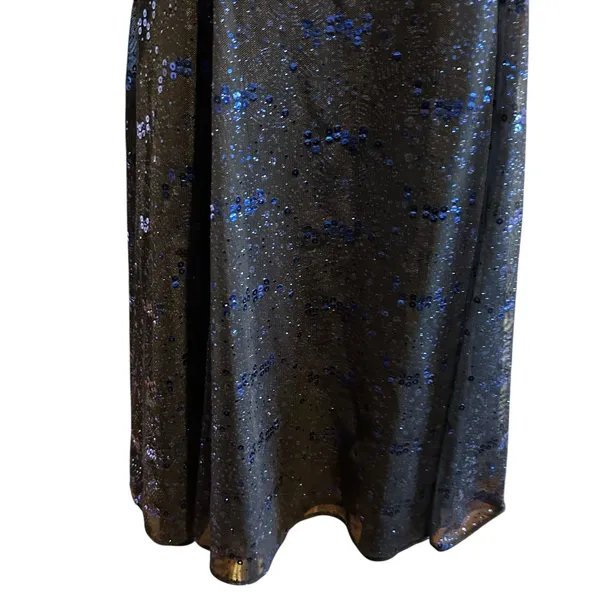 Black Dress Blue Sequin Formal USA Southeastern Performance Apparel SZ 10 LBD - Image 4
