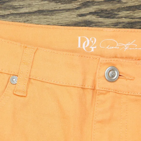 DG2 Womens Distressed Straight Leg Jeans Peach Orange 16W Tall - Image 4