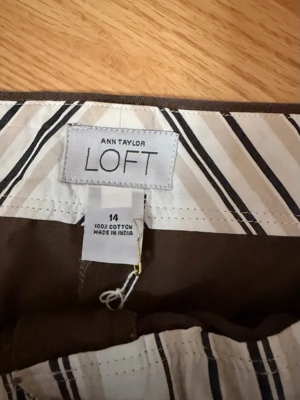 LOFT Brown Cotton Blend Bermuda Shorts - Image 2