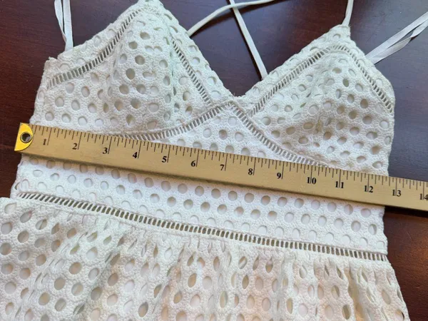 Abercrombie & Fitch Eyelet Lace White Sundress Dress Size XS - Image 11