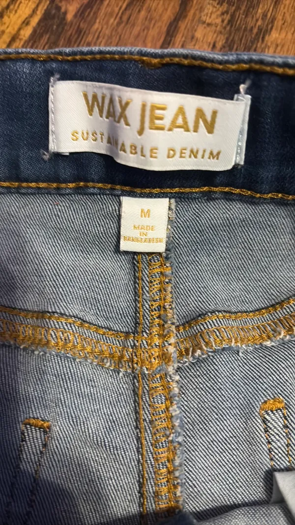 Wax Jean Shorts Distressed Denim - Image 2