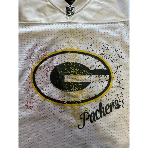 Reebok Green Bay Packers NFL Team Apparel‎ White Jersey Women Size Measured - Image 7